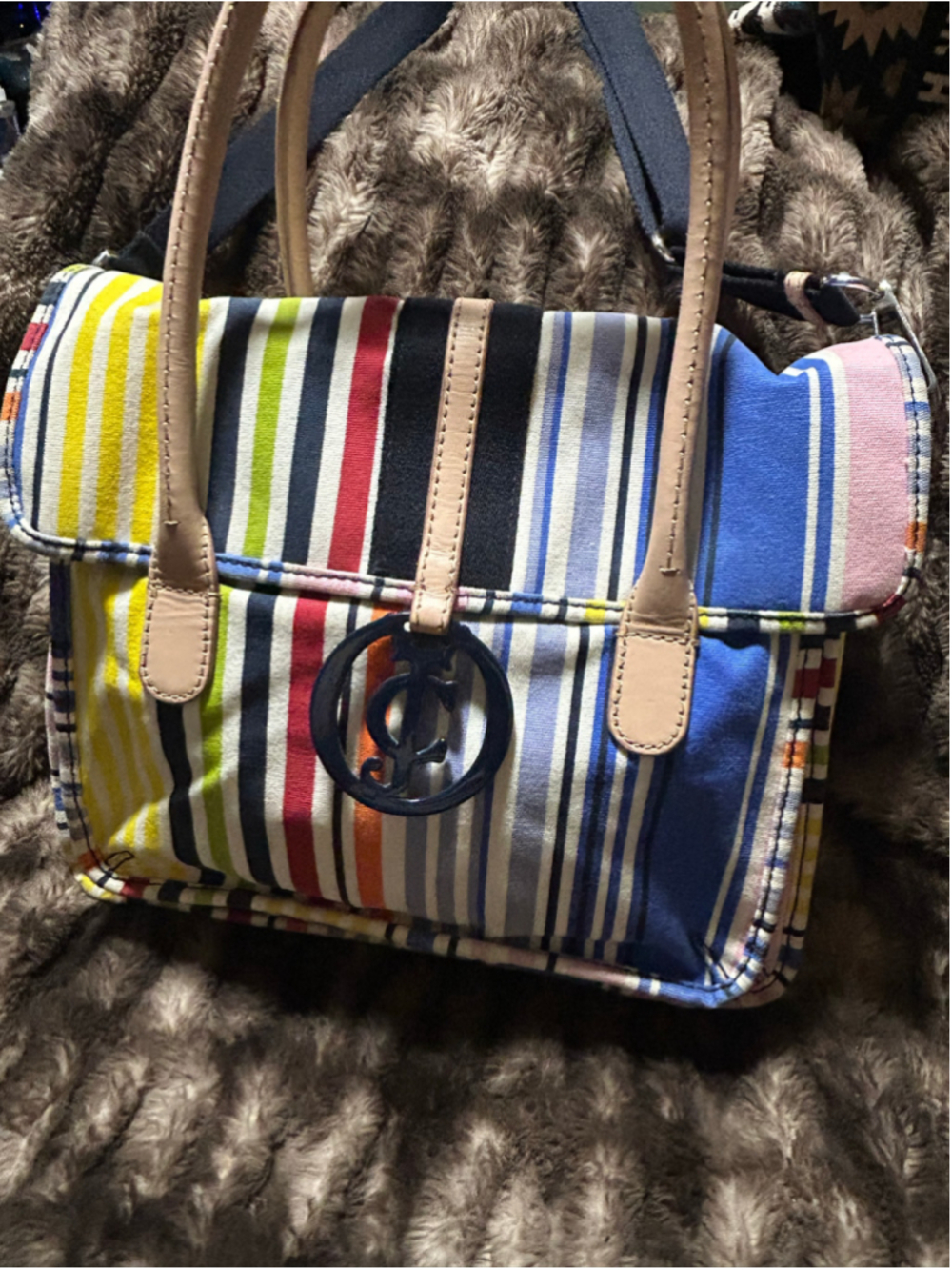 Women's Juicy Couture Multi-color Striped Satchel Bag, One Size